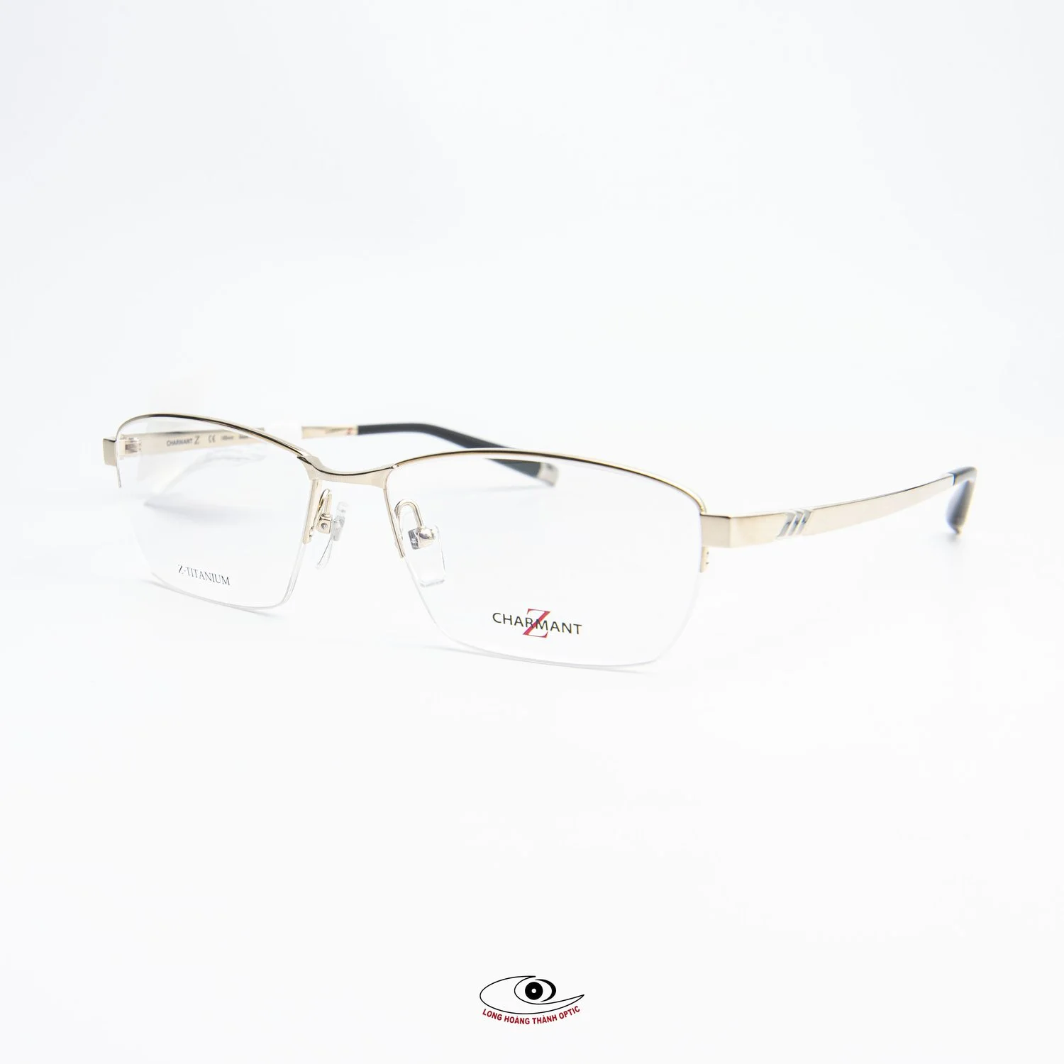Gọng Kính Nửa Viền Charmant Z ZT27055_57_WG - Thiết kế White Gold đẳng cấp.