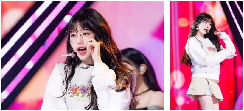 Gọng kính nữ không viền giúp Wonyoung giữ được trong trẻo nữ sinh Hàn Quốc