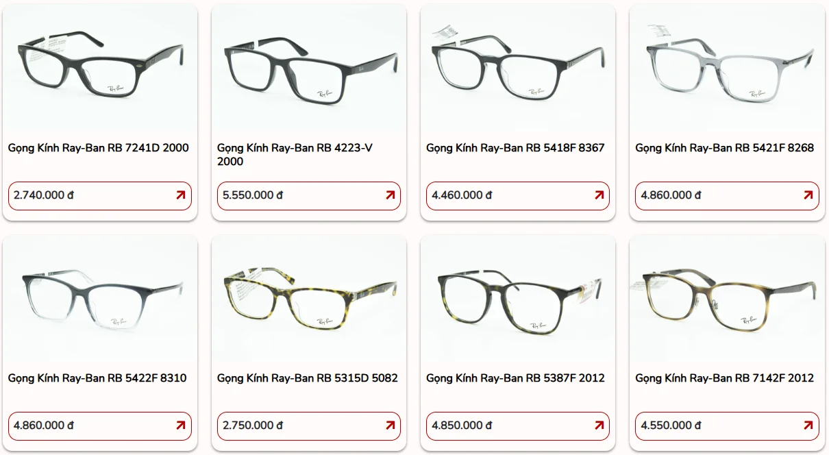 Gọng Kính Cận Nam Ray-Ban Chính Hãng Đáng Mua