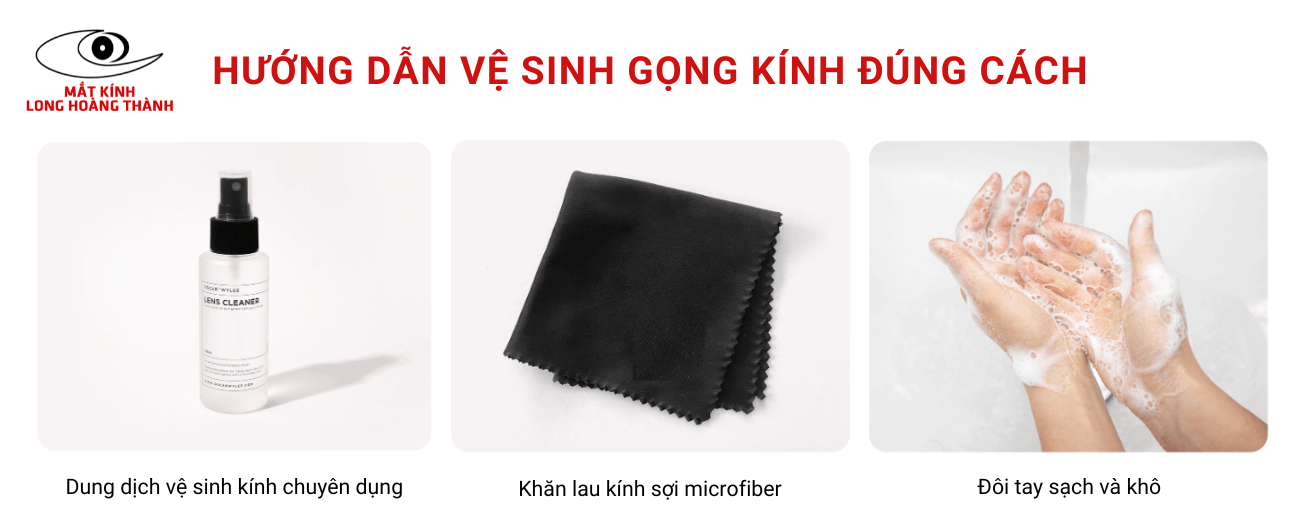 Hướng dẫn vệ sinh gọng kính đúng cách - Mắt kính Long Hoàng Thành