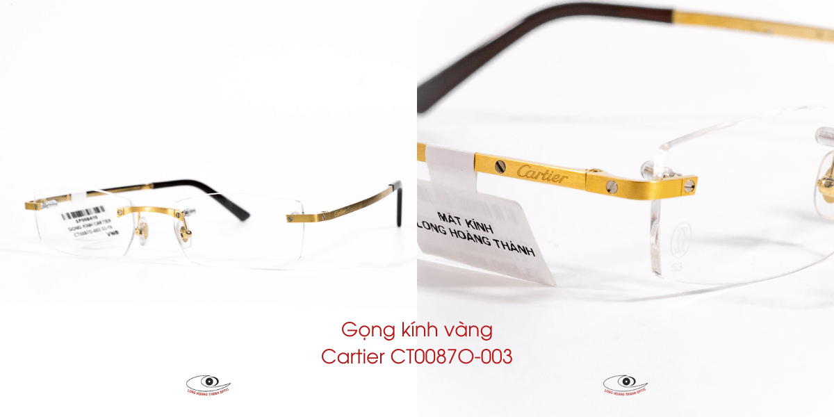 Mẫu gọng kính mạ vàng Cartier CT0087O-003 được săn đón nhất