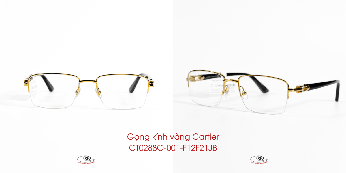 Kính Cartier CT0288O-001-F12F21JB gọng vàng cho nam giới