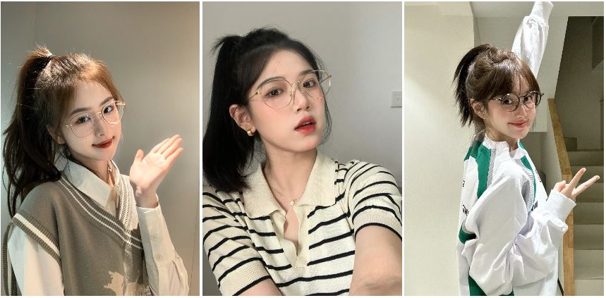 6 kiểu tóc nữ luôn hợp cạ với mắt kính cận - Tóc cột đuôi ngựa trẻ trung