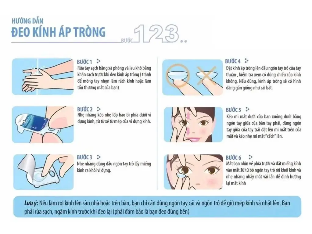 Hướng dẫn sử dụng kính áp tròng chính hãng 1 ngày màu nâu Acuvue tại Huế, Đà Nẵng