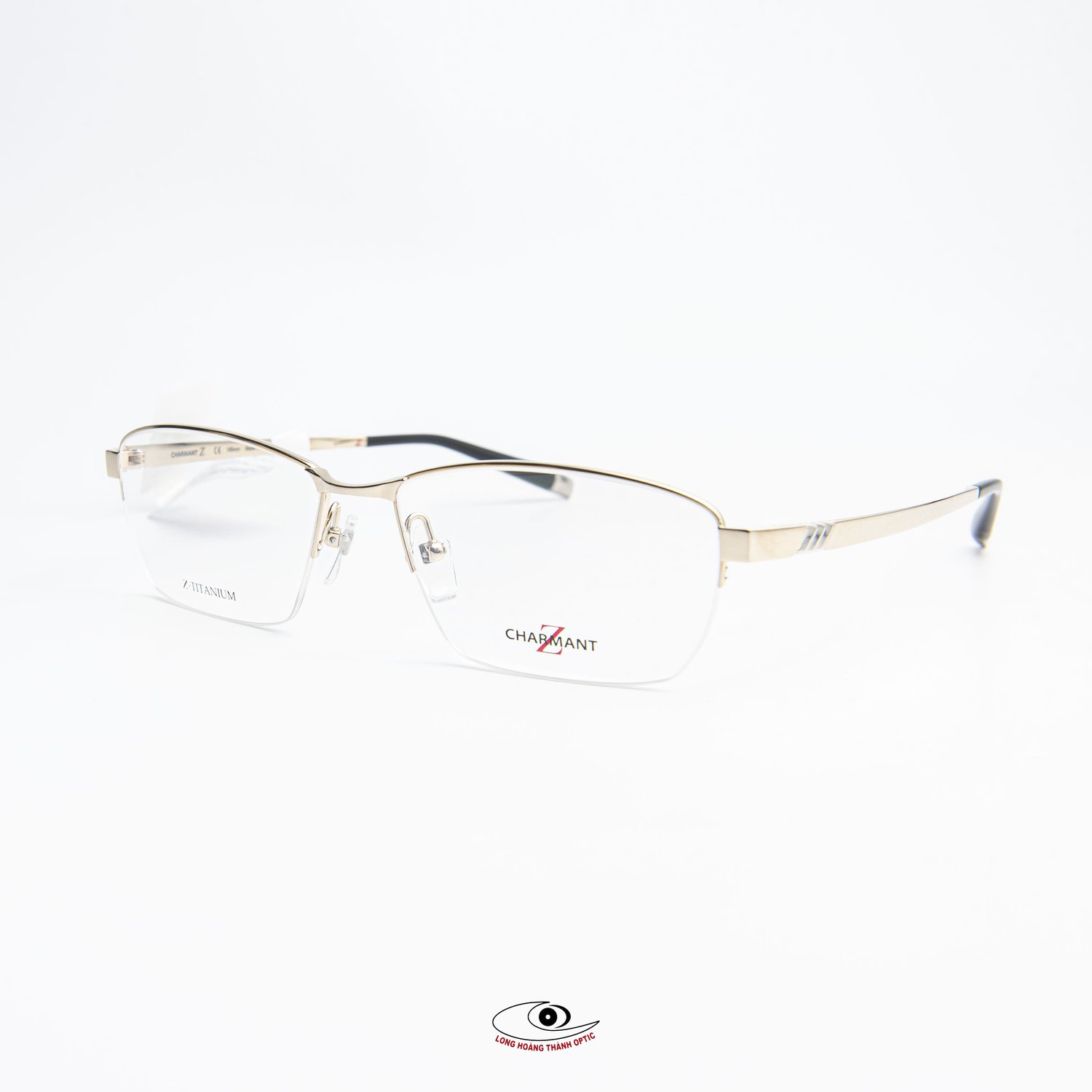 Gọng Kính Nửa Viền Charmant Z ZT27055_57_WG - Thiết kế White Gold đẳng cấp.