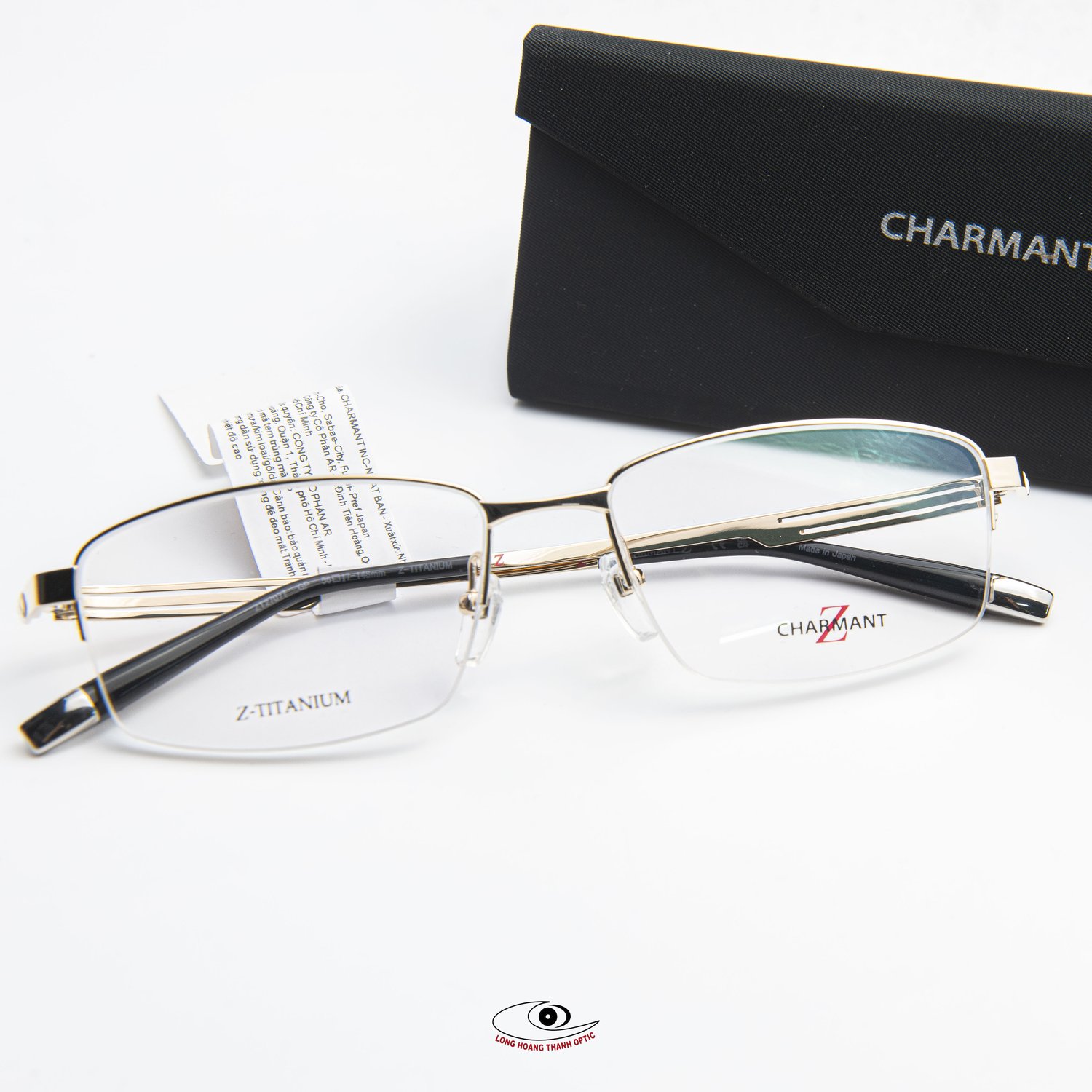 Gọng Kính chính hãng Charmant Z ZT27077_56_GP - Thiết kế đẳng cấp dành cho doanh nhân