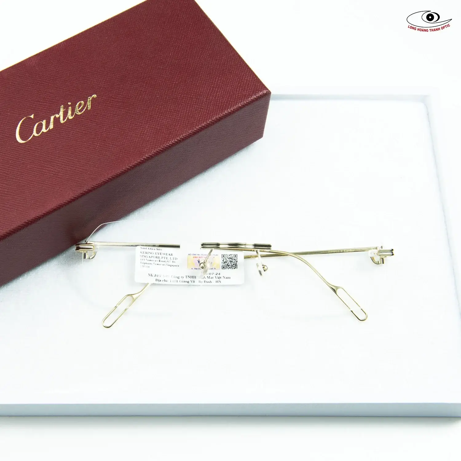Gía bán gọng kính mạ vàng cartier - Kính Cận Không viền CT0113O-003-G58H81LG tại Huế, Đà Nẵng