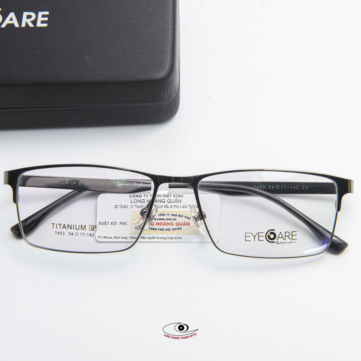 Gọng kính eyecare màu xám đẹp cho nam