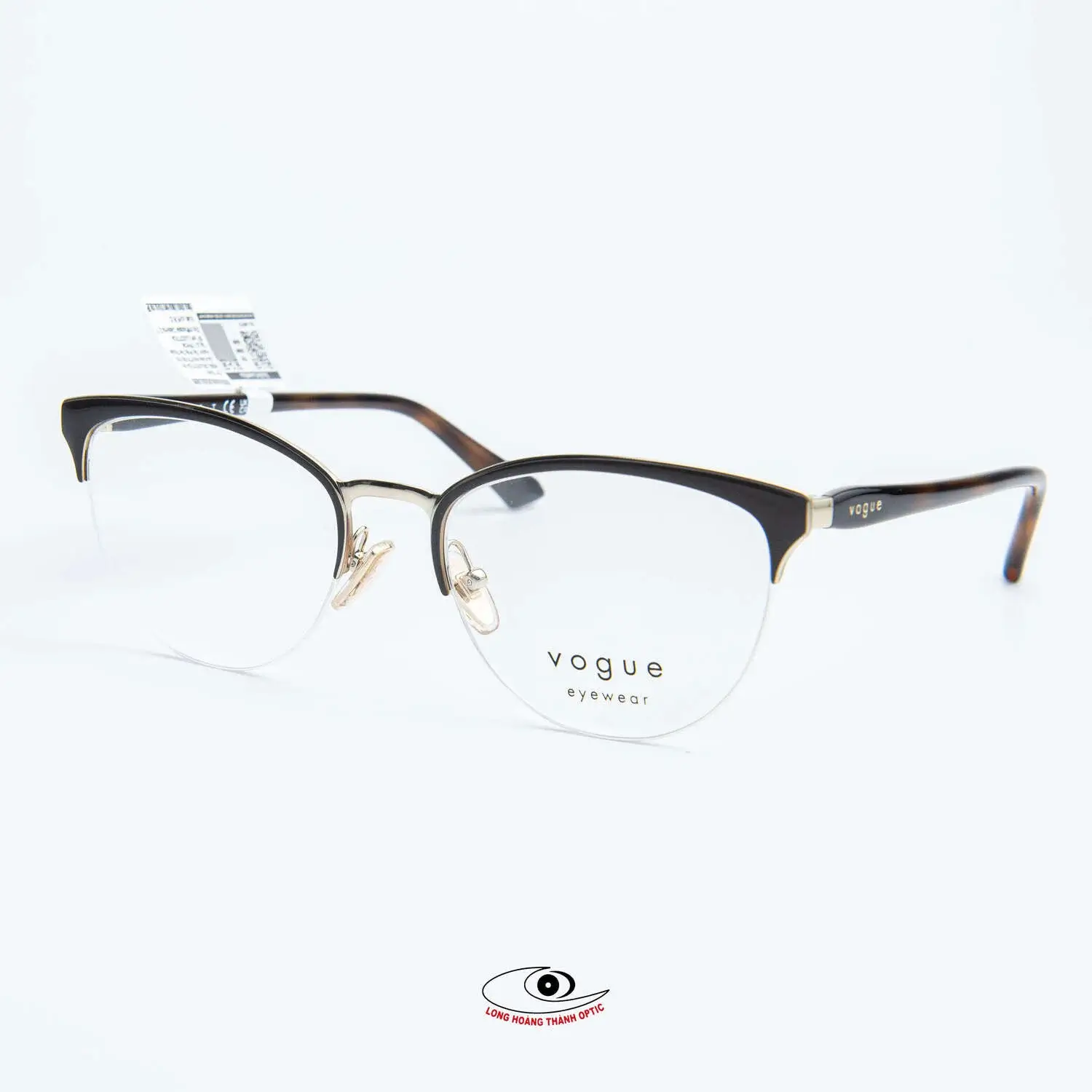 Gọng kính nửa viền Vogue - Gia Công Bằng Kim Loại Bọc Nhựa Cao Cấp