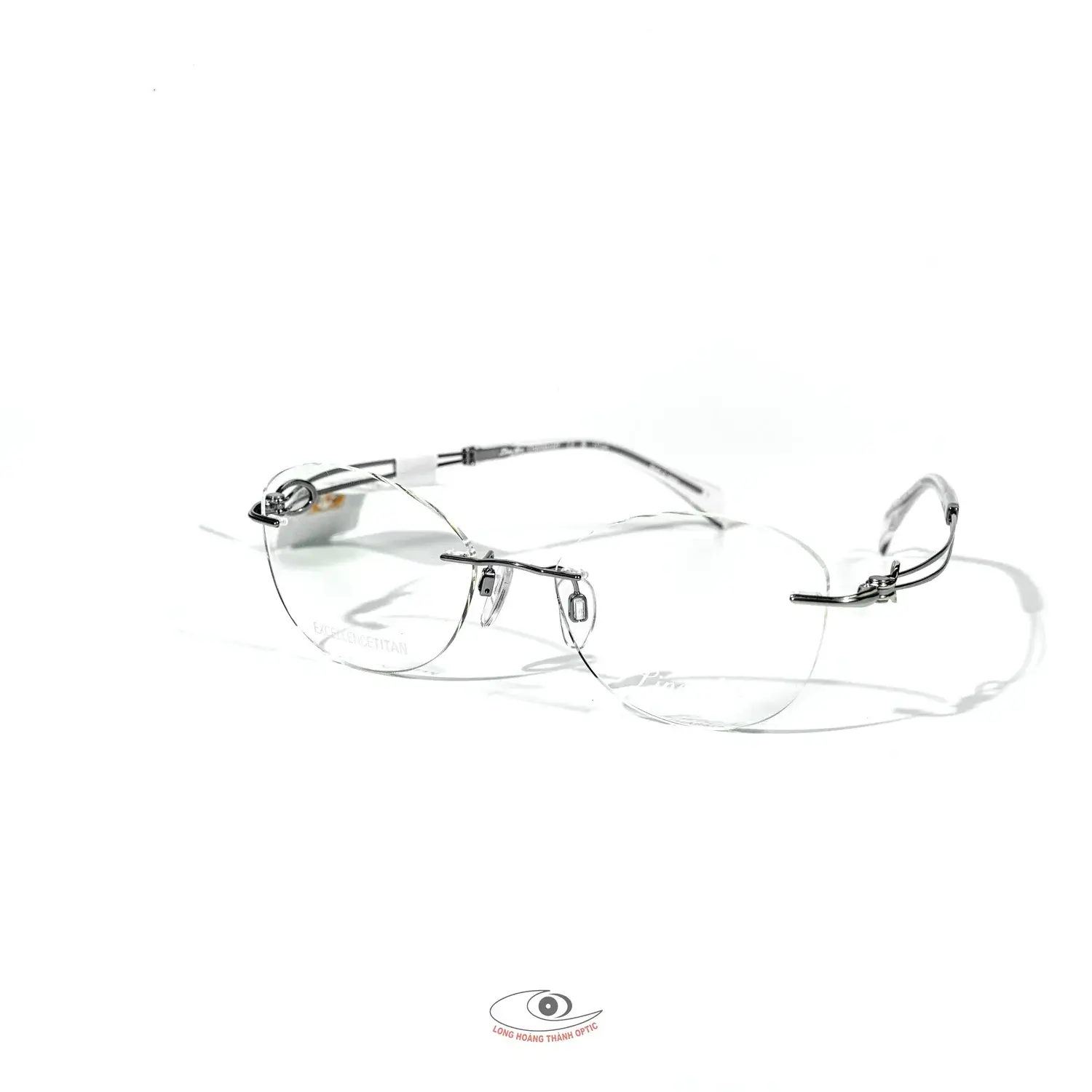 Gọng Kính Cận Nữ Line Art Charmant XL2170_51_BL Màu Bạc, Chất liệu Titan Cao Cấp
