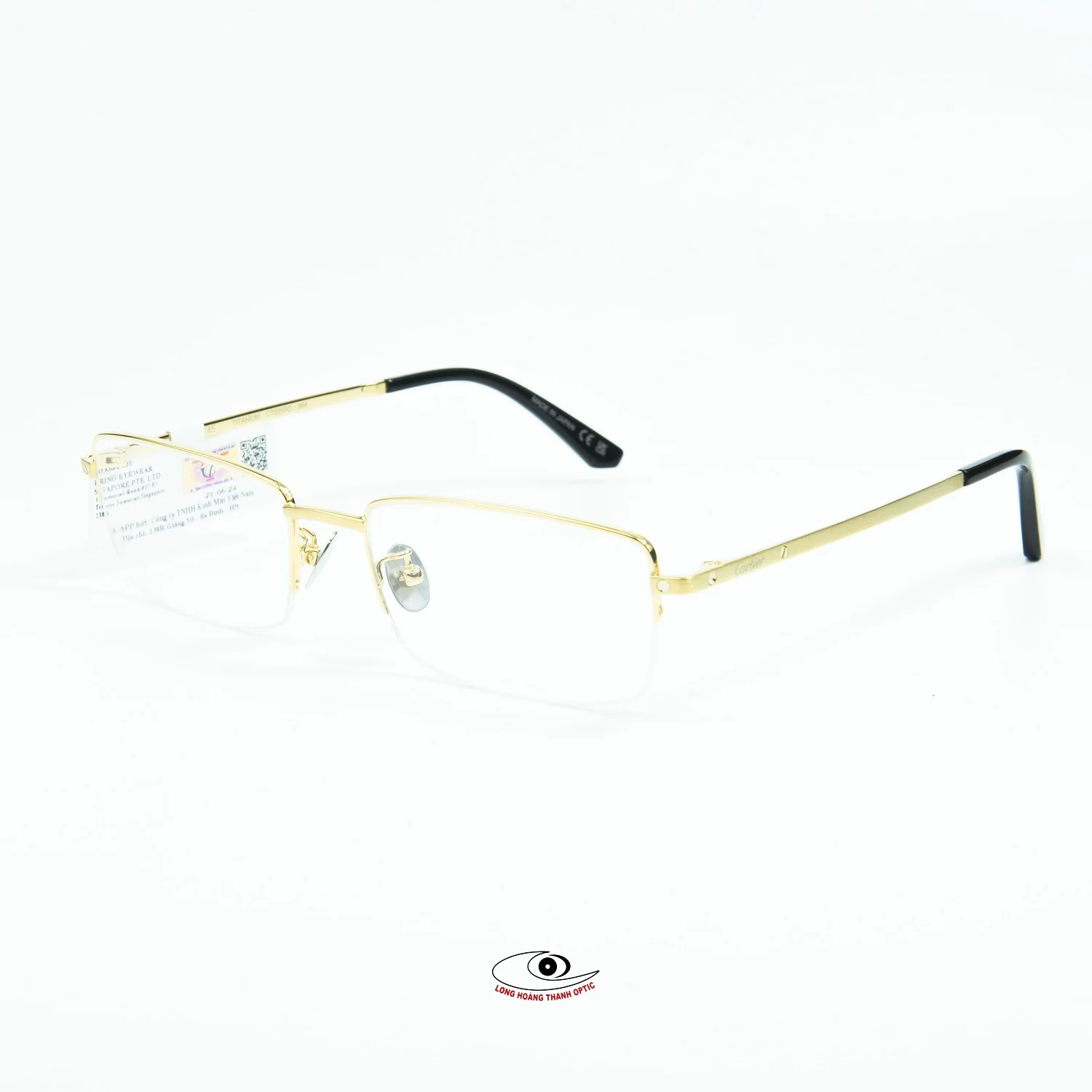 Gọng Kính Cận Mạ Vàng Cartier Chính Hãng, Sang Trọng Cho Nam và Nữ