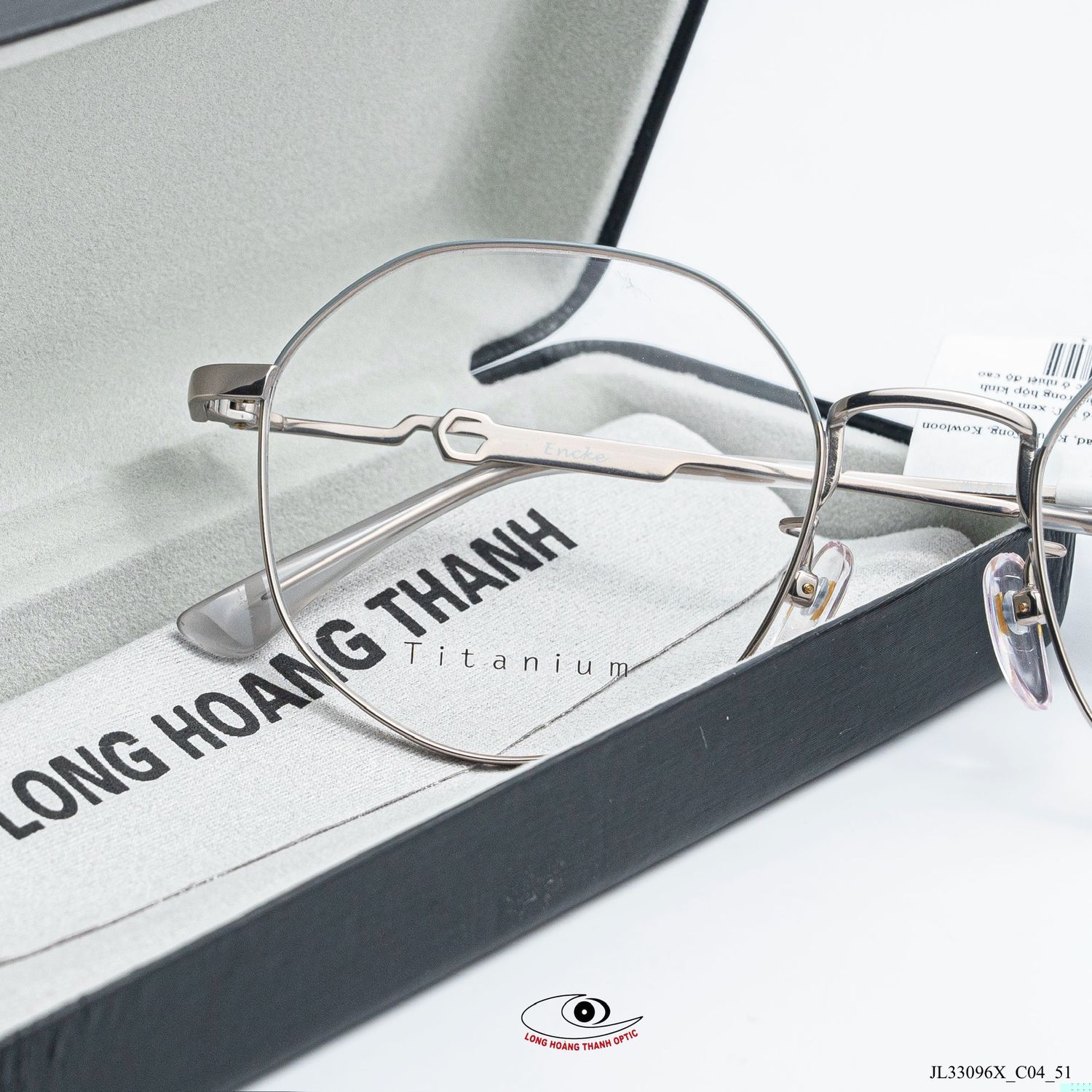 Gọng kính JILL STUART dáng tròn viền mỏng bằng titan, phong cách thanh lịch