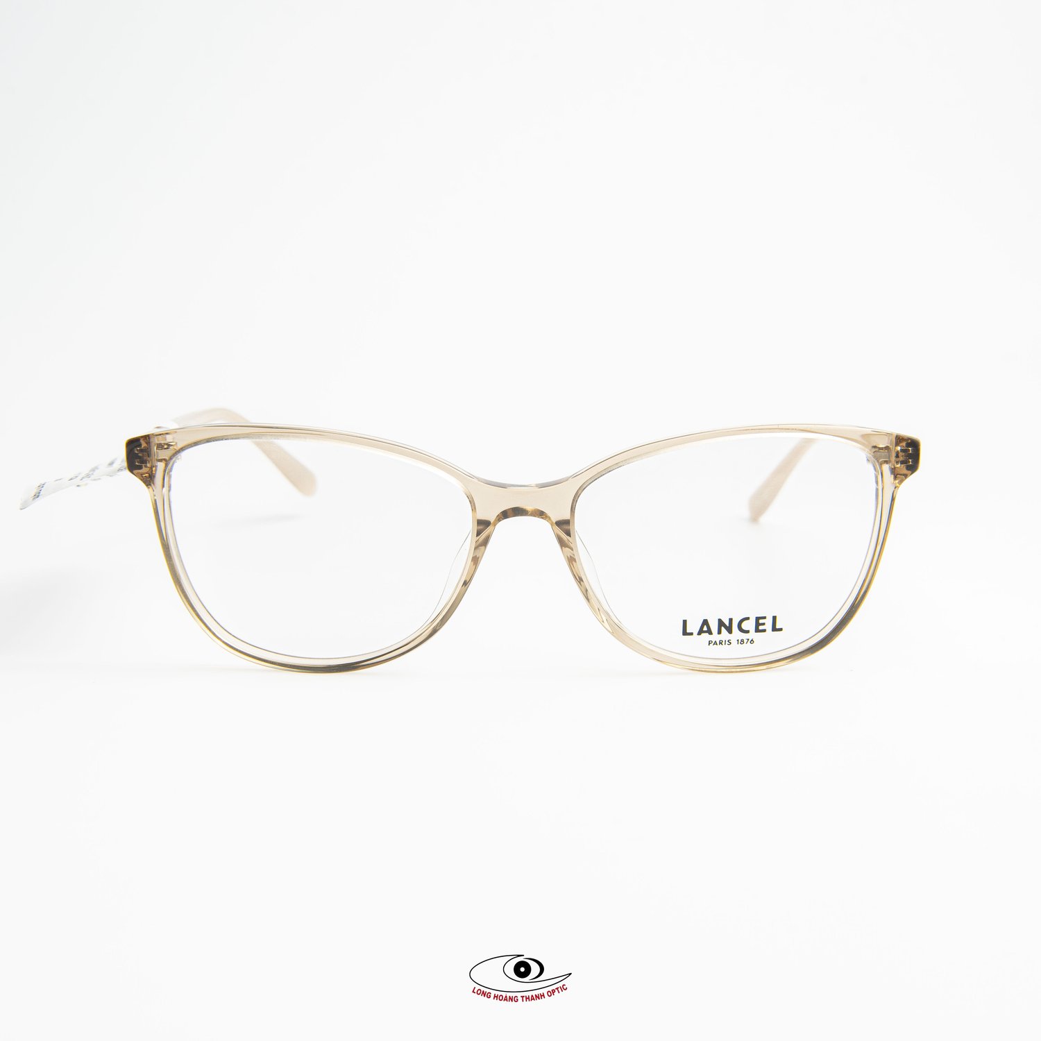 Gọng Kính Lancel LA93004 C02 - Vẻ đẹp nhẹ nhàng, tinh tế với chất liệu acetate màu be.
