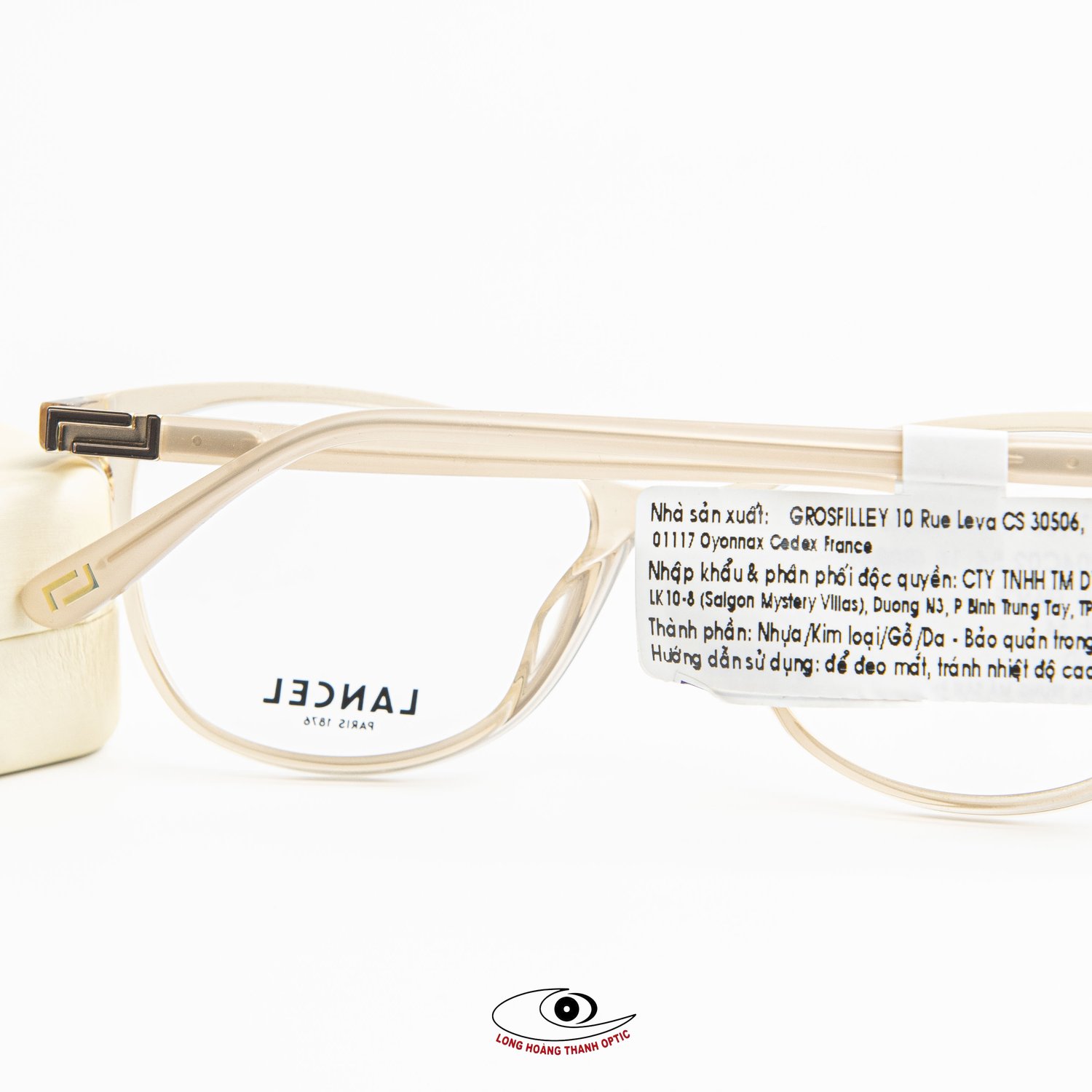 Gọng Kính Lancel LA93004 C02 - Thanh lịch và nhẹ nhàng, thiết kế vuông bầu màu be.