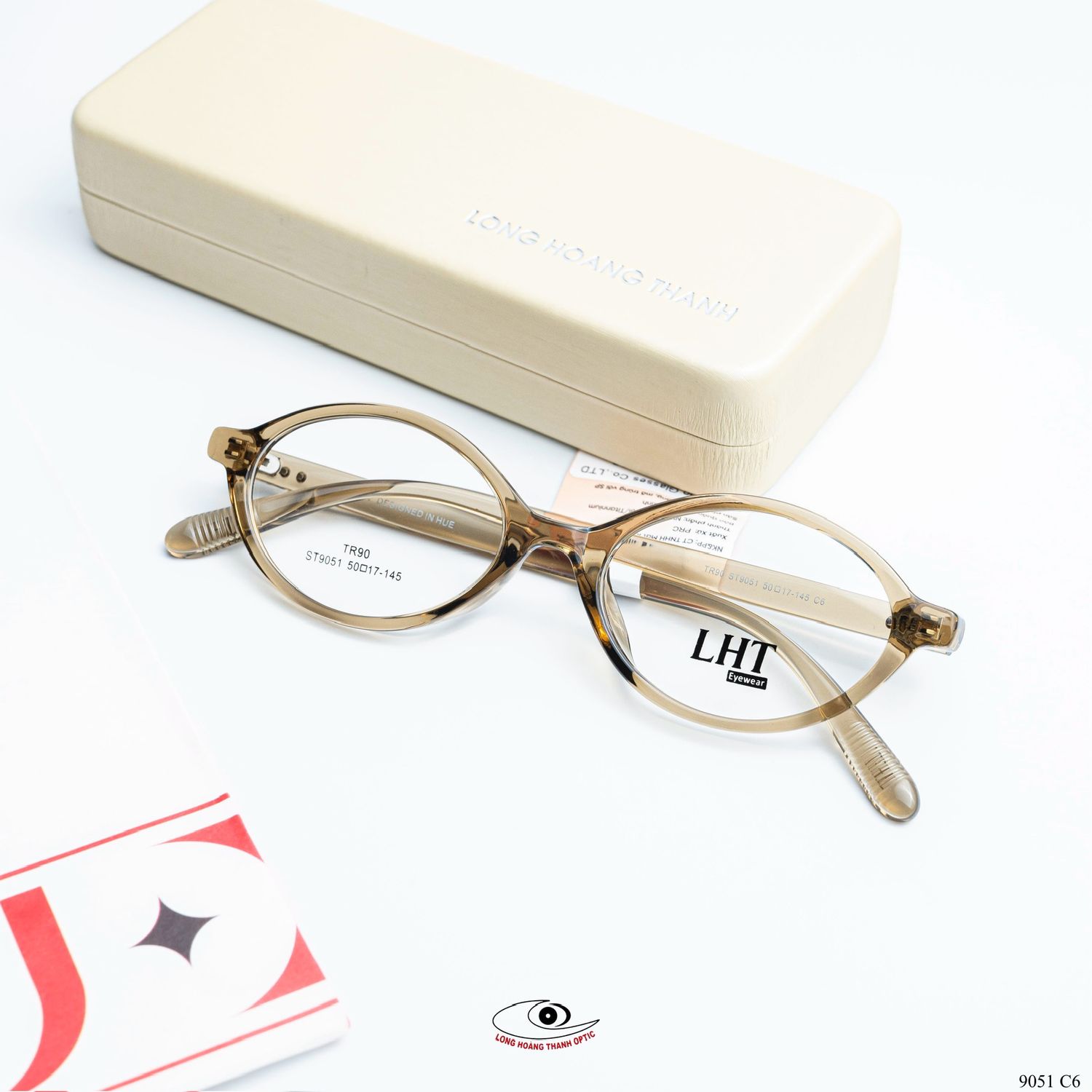 gọng kính cận nhựa nâu oval đẹp