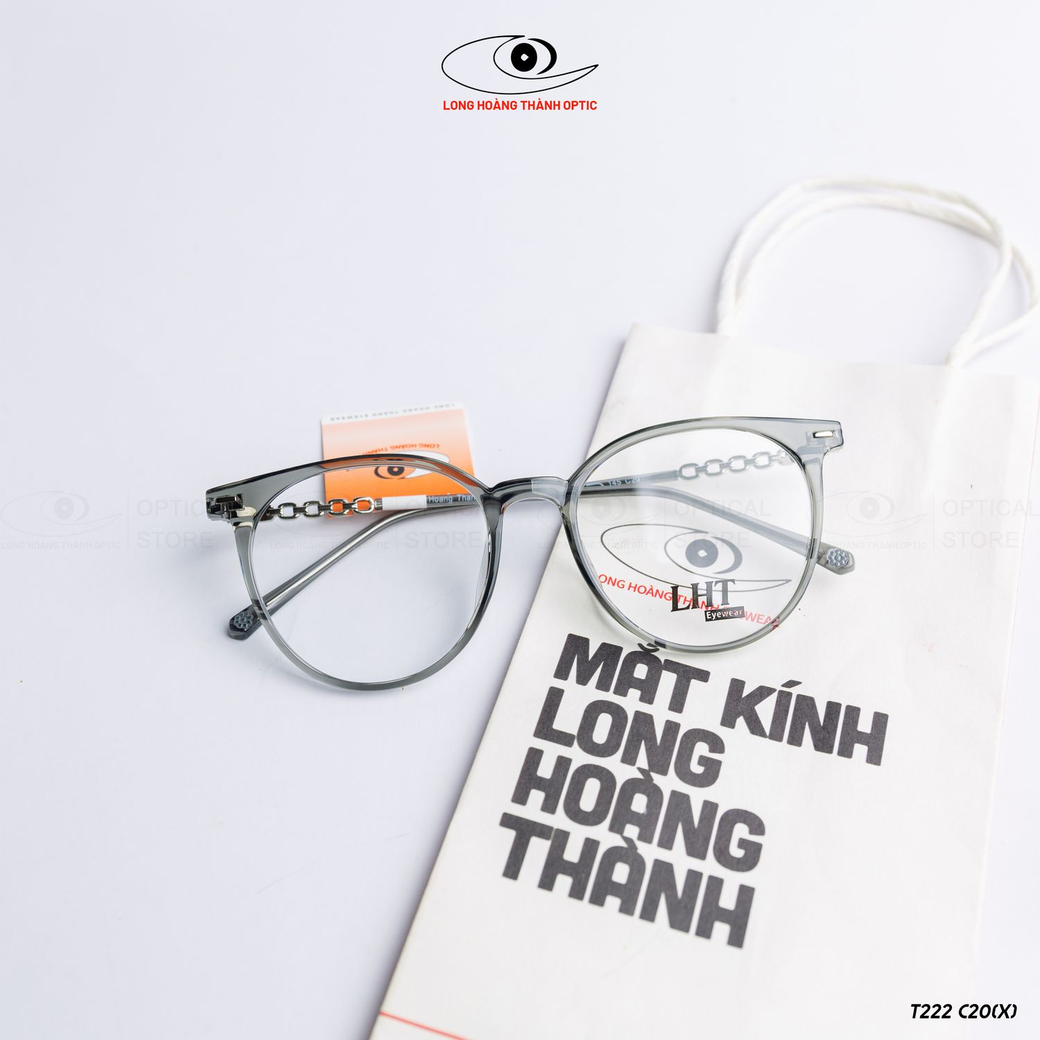 Gọng kính cận tròn bầu LHT Eyecare