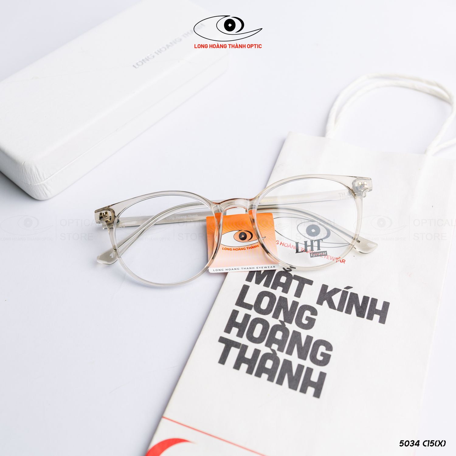 Gọng kính tròn bầu đẹp cho unisex tại Long Hoàng Thành